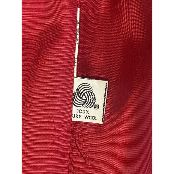 Vintage Koret Red Wool Blazer Womens 16 Lined Jacket Made in Korea Classic Retro - Picture 10 of 11